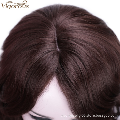 Vigorous Ombre Curly Side Part Long Wave for Women Synthetic Heat Resistant Party Wigs Natural Looking